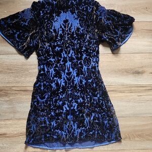 Anthropologie Royal Blue Dress